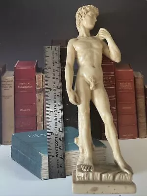 Vintage David Sculpture Michelangelo Figurine Statue G. Ruggeri Italy 1950 • $85