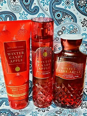 3pc Bath & Body Works WINTER CANDY APPLE Fragrance Mist / Cream  & Shower Gel • $29.99