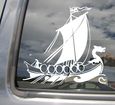 Dragon Head Viking Ship - Norse Car Auto Window Vinyl Decal Sticker 10130 • $5.99