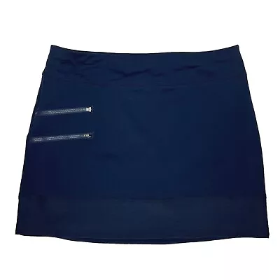 $28 • Buy Athleta Tee Time Skort Skirt Womens Large Navy Blue Outdoor UPF Golf Pockets