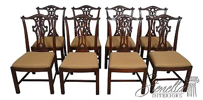 L62428EC: Set Of 8 HENREDON Chippendale Mahogany Dining Room Chairs • $3495