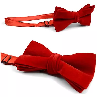 Men's Velvet Pre-tied Adjustable Length Banded Bow Tie • $12.99