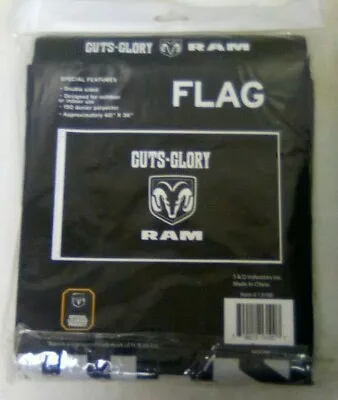 Guts - Glory - Ram Mopar Dodge Double Sided 3x5 Black White Banner Flag New  • $10