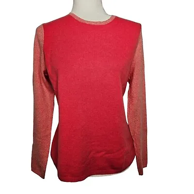 M-A-G By Magaschoni Cashmere Size Medium Peach Coral Lighter Long Sleeves • $32