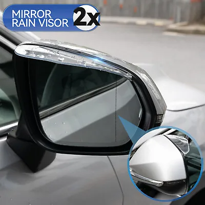 2PCS Car Rear View Wing Mirror Rain Guard Visor Deflectors Transparent Universal • £3.75