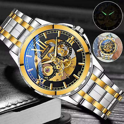 Men Luxury Watch Automatic Mechanical Stainless Steel Business Waterproof Wrist • $22.98