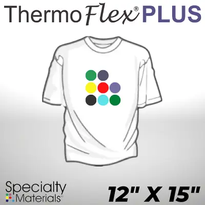 Thermoflex Plus Heat Transfer Vinyl HTV 12  X 15  Sheet For T-Shirt Easy Weeding • $4.95