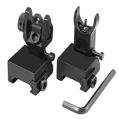 Fiber Optic Iron Sights Flip Up Iron Sights Front And Rear Sight For 20mm Rails • $21.15