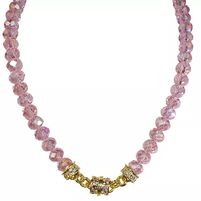 Kirks Folly Pixie Pink 10mm Beaded Magnetic Interchangeable Necklace (Goldtone) • $36