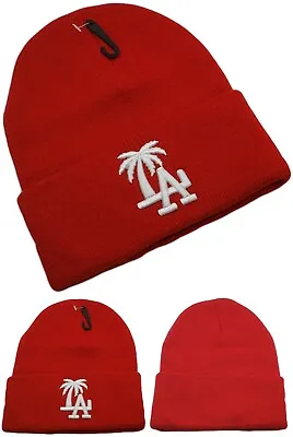 Los Angeles New Leader Headline Palm Dodgers Red White Beanie Era Hat Knit Cap • $16.99