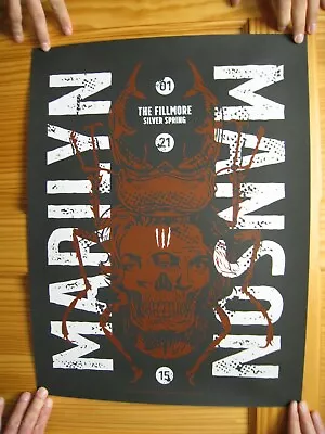 Marilyn Manson Poster Silkscreen The Fillmore 1/21/15 • $677.93