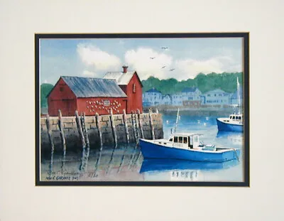 Rockport Mass. New England Signed/numbered  8  X 10  Watercolor Print Seascape • $35