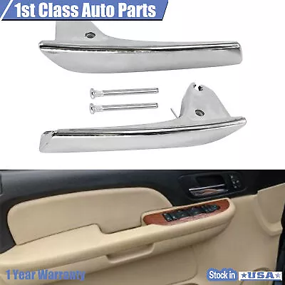 Pair Of Inner Door Handle L R Chrome Front Rear Fits Sierra Chevrolet Silverado • $11.50