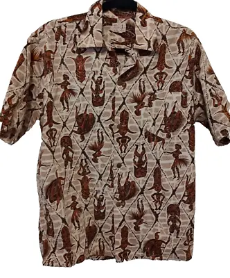 WAIKIKI SPORTS Vintage 1940s1950s Made In Hawaii Hawaiian Shirt Tiki Coconut Med • $236.03