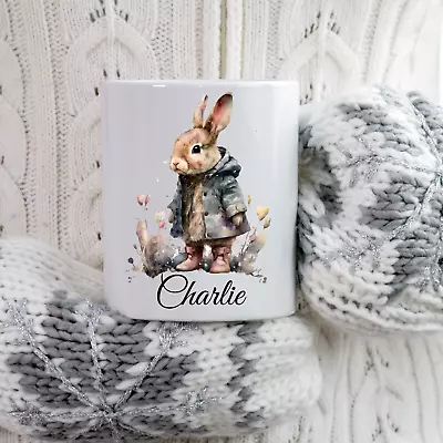 Personalised Bunny Rabbit In Wellies Mug - Beautiful Rabbit Mug • £5.99