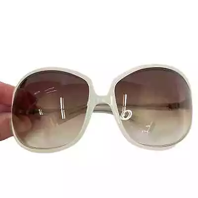 OLIVER PEOPLES Women's White Clorette Oversized Brown Gradient Sunglasses • $75