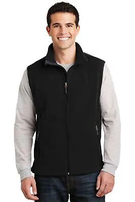 Port Authority Mens Polyester Super Soft Winter Fleece Vest With Pockets F219 • $29.05