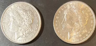 ** (2) 1889-P Morgan Silver Dollars.  Lot Of 2. ** • $45.01