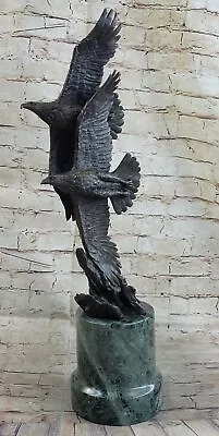 Double Eagle Brass Bronze Bald Eagle Eagles Sculpture Statue Art SPI Home Gift • $299