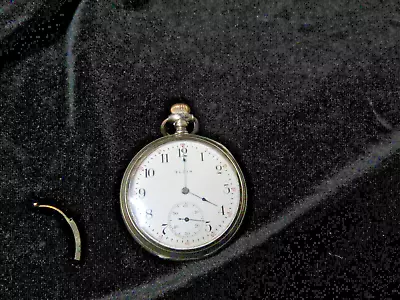 ANTIQUE ELGIN  POCKET WATCH STERLING SILVER  C1920 • $79