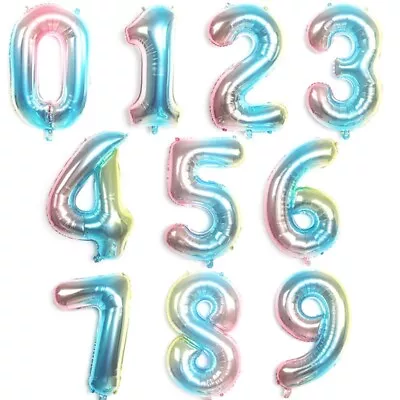 32Inch/81cm Number Foil Balloons Happy Birthday Party(Gradient Blue) • $3.49