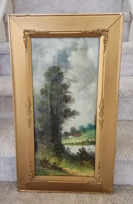 Vintage TOM LOVELL Signed Charcoal Pastel Drawing Painting Countryside Landscape • $995