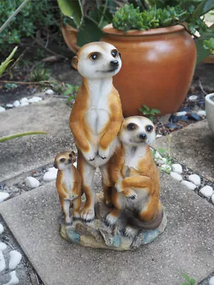 38cm Meerkat Family Animal Figurine Statue Sculpture Home Garden Ornament Gifts • $53.90