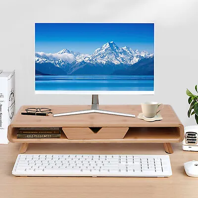 £44.50 • Buy 24  Bamboo Monitor Stand Holder Display Bracket For PC Monitor Laptop For IMac 