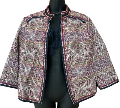 M&S Jacket Tapestry Women’s VGC Aztec Shrug  Size 16 BOHO Wedding • £22.99