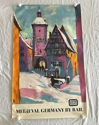 Original German Railway Vintage Poster DB 1964 24x39 Hans Schmandt Medieval WER • $221.25