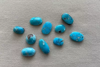 Vintage 10 Turquoise Freeform Natural Gemstones Loose Stones NOS 11.5cts • $10.99