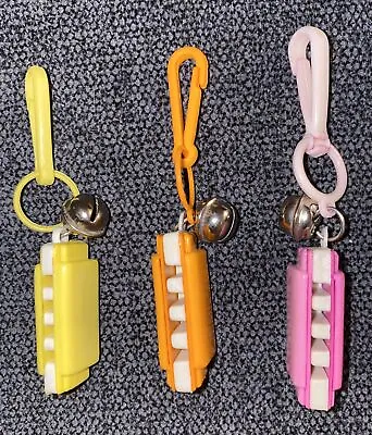 VTG 80s Multi Color Harmonica Clip On Charms W/ Bell For Plastic Charms Necklace • $16