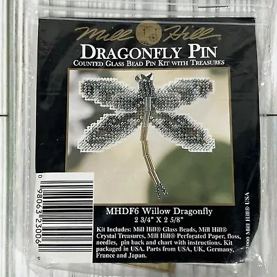 Mill Hill Willow Dragonfly Counted Glass Bead Pin Kit W Treasures MHDF6 Vintage • $9.50