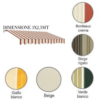 Tenda Da Sole Caritex - 150x290cm - Righe Arancioni - Con Anelli - Per Esterno - Foto 5