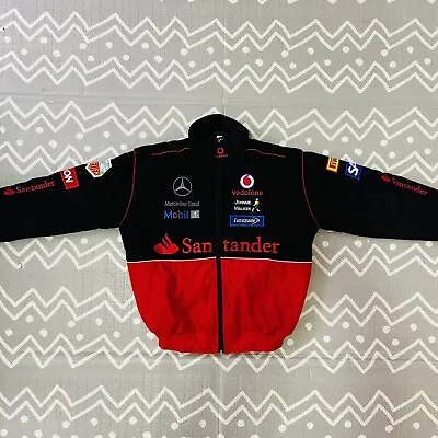 Vintage Retro Mercedes Benz F1 Nascar Embroidered Racing Graphic Jacket L • $160