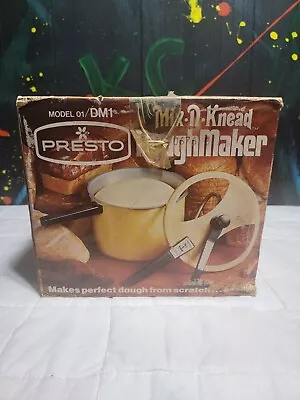 NIB VTG Mid Century PRESTO Mix-N-Knead Bread Dough Maker Harvest Gold Prepper • $75