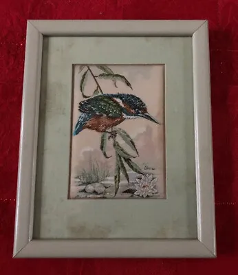 £19 • Buy Old Picture Cashs J J Cash Of Coventry Woven Silk Kingfisher H