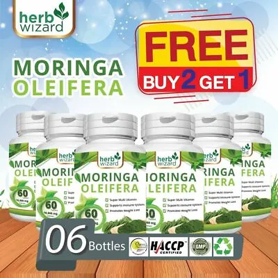 6x Natural Moringa Tablets 10000mg Per Tablet Strong Leaf Pure Extract Powder • £22.99