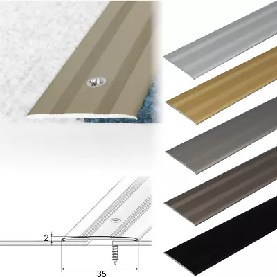 FLAT ANODISED ALUMINIUM DOOR FLOOR BAR-TRIM-THRESHOLD-35mm    A08 • £4.99