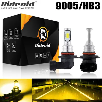 RIDROID 9005 HB3 LED High Low Beam Headlight Kit 8000LM Light Bulbs 3000K Yellow • $11.99