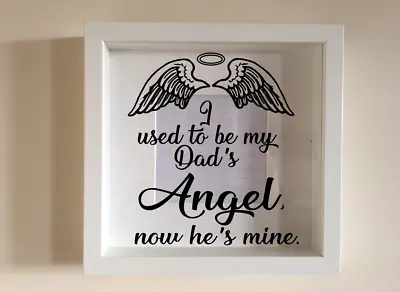 £2.49 • Buy Box Frame Vinyl Decal Sticker Wall Art Quote I Used To Be My Dads Angel Wings