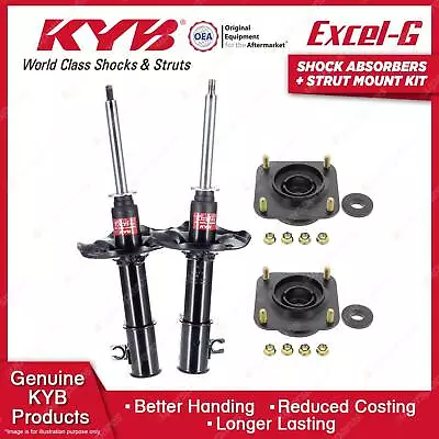 Pair Front KYB Shock Absorbers + Strut Top Mount Kit For Mazda 626 GF GW 97-02 • $527.20