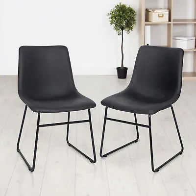 2 Pack Furniture 32 H Industrial Dining Chair Durable Steel Frame Living Room • $70.58