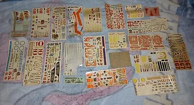 VINTAGE LOT MODEL Race Stock CAR DECALS Flags Monsters Flames Cobwebs 1960s 60s  • $39.99