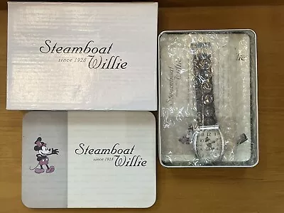 Disney Steamboat Willie Watch In Tin Box With Papers And Case • $35.99