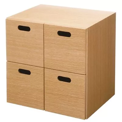 MUJI Stacking Chest Width 37 X Depth 28 X Height 37cm 4 Drawers Oak Veneer 12381 • $164.47