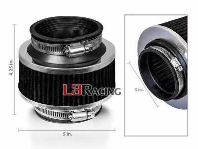 3  Inch 76mm Universal ByPass Valve BLACK Filter For Chrysler Cold Air Intake • $14.39