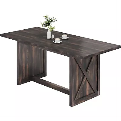 70.8  Farmhouse Rectangle Kitchen Dining Room Table For 6-8 People Rustic Oak • $158.99