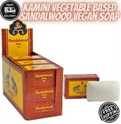 10 Pieces Bar Kamini Soap Sandalwood Vegan Vegetable Based Soap Cakes Aromatics  • $39.95