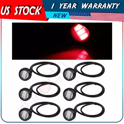 6pcs Motor Car Red Eagle Eye 18mm 9W Tail Brake Turn Signal FOG LED Fog Lamp • $9.81